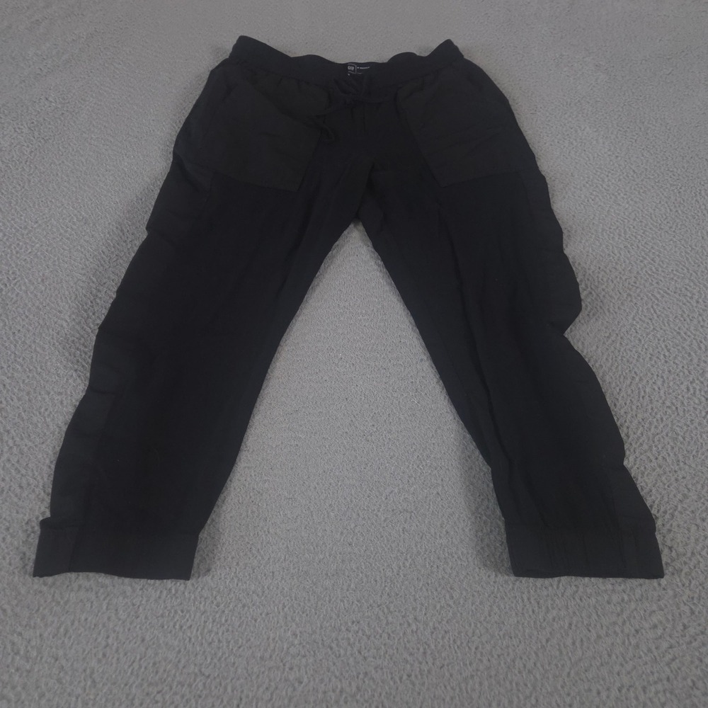 Gap Pants Womens Medium Black Joggers Viscose Solid Drawcord Soft Utility Gym
